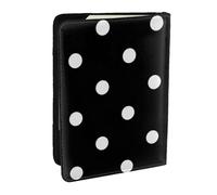 Wykjtwo Stampa a pois in bianco e nero, Porta passaporto da viaggio in pelle PU Custodia per passaporto Copertine per passaporto da 6,5 pollici