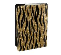 Wykjtwo Stampa animalier glitter oro, Porta passaporto da viaggio in pelle PU Custodia per passaporto Copertine per passaporto da 6,5 pollici