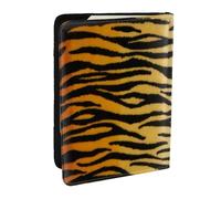 Wykjtwo Stampa animalier Tigre Nero Oro, Porta passaporto da viaggio in pelle PU Custodia per passaporto Copertine per passaporto da 6,5 pollici