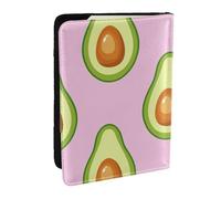 Wykjtwo Stampa avocado rosa, Porta passaporto da viaggio in pelle PU Custodia per passaporto Copertine per passaporto da 6,5 pollici
