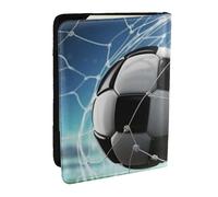 Wykjtwo Stampa della rete di calcio, Porta passaporto da viaggio in pelle PU Custodia per passaporto Copertine per passaporto da 6,5 pollici