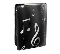 Wykjtwo Stampa di note musicali, Porta passaporto da viaggio in pelle PU Custodia per passaporto Copertine per passaporto da 6,5 pollici