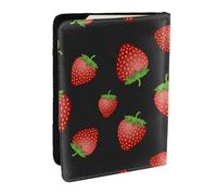 Wykjtwo Stampa fragola rosa fragola, Porta passaporto da viaggio in pelle PU Custodia per passaporto Copertine per passaporto da 6,5 pollici