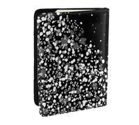 Wykjtwo Stampa glitter bianco nero, Porta passaporto da viaggio in pelle PU Custodia per passaporto Copertine per passaporto da 6,5 pollici