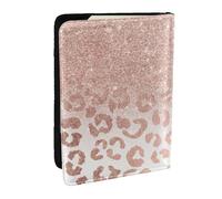 Wykjtwo Stampa glitter oro rosa, Porta passaporto da viaggio in pelle PU Custodia per passaporto Copertine per passaporto da 6,5 pollici