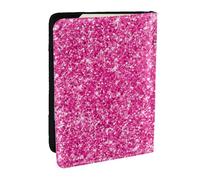 Wykjtwo Stampa glitter rosa acceso, Porta passaporto da viaggio in pelle PU Custodia per passaporto Copertine per passaporto da 6,5 pollici
