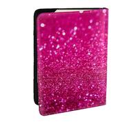 Wykjtwo Stampa glitter rosa, Porta passaporto da viaggio in pelle PU Custodia per passaporto Copertine per passaporto da 6,5 pollici