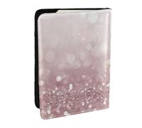 Wykjtwo Stampa glitter rosa, Porta passaporto da viaggio in pelle PU Custodia per passaporto Copertine per passaporto da 6,5 pollici