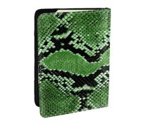 Wykjtwo Stampa in pelle di serpente verde, Porta passaporto da viaggio in pelle PU Custodia per passaporto Copertine per passaporto da 6,5 pollici