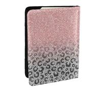 Wykjtwo Stampa leopardata con glitter argento oro rosa, Porta passaporto da viaggio in pelle PU Custodia per passaporto Copertine per passaporto da 6,5 pollici
