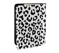 Wykjtwo Stampa leopardata in bianco e nero con monogramma, Porta passaporto da viaggio in pelle PU Custodia per passaporto Copertine per passaporto da 6,5 pollici
