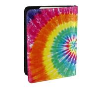 Wykjtwo Stampa tie-dye arcobaleno, Porta passaporto da viaggio in pelle PU Custodia per passaporto Copertine per passaporto da 6,5 pollici