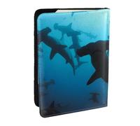 Wykjtwo Stampati squali martello, Porta passaporto da viaggio in pelle PU Custodia per passaporto Copertine per passaporto da 6,5 pollici