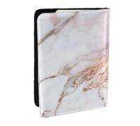 Wykjtwo Tappetino in marmo bianco oro Marmo rosa, Porta passaporto da viaggio in pelle PU Custodia per passaporto Copertine per passaporto da 6,5 pollici