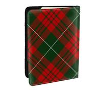 Wykjtwo Tartan scozzese natalizio, Porta passaporto da viaggio in pelle PU Custodia per passaporto Copertine per passaporto da 6,5 pollici