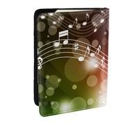 Wykjtwo Tema musicale della nota musicale, Porta passaporto da viaggio in pelle PU Custodia per passaporto Copertine per passaporto da 6,5 pollici