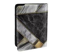 Wykjtwo Texture marmo nero stampato oro, Porta passaporto da viaggio in pelle PU Custodia per passaporto Copertine per passaporto da 6,5 pollici