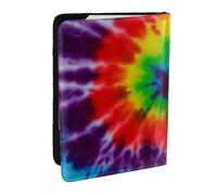 Wykjtwo Tie Dye Arcobaleno colorato, Porta passaporto da viaggio in pelle PU Custodia per passaporto Copertine per passaporto da 6,5 pollici