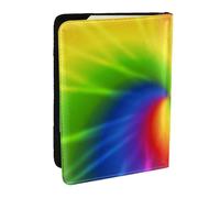 Wykjtwo Tie Dye Arcobaleno, Porta passaporto da viaggio in pelle PU Custodia per passaporto Copertine per passaporto da 6,5 pollici
