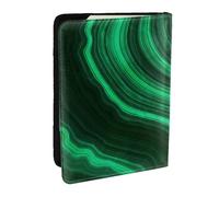 Wykjtwo Trama di malachite, Porta passaporto da viaggio in pelle PU Custodia per passaporto Copertine per passaporto da 6,5 pollici