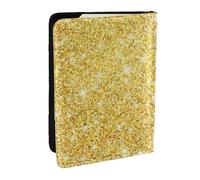 Wykjtwo Trama glitter oro, Porta passaporto da viaggio in pelle PU Custodia per passaporto Copertine per passaporto da 6,5 pollici