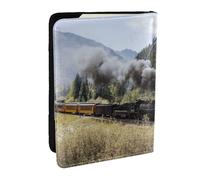 Wykjtwo Treno locomotiva a vapore stampato carino, Porta passaporto da viaggio in pelle PU Custodia per passaporto Copertine per passaporto da 6,5 pollici