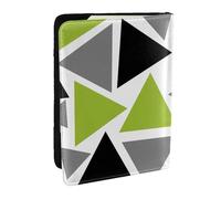 Wykjtwo Triangoli casuali verde lime grigio nero su bianco, Porta passaporto da viaggio in pelle PU Custodia per passaporto Copertine per passaporto da 6,5 pollici