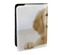 Wykjtwo Un Golden Retriever, Porta passaporto da viaggio in pelle PU Custodia per passaporto Copertine per passaporto da 6,5 pollici