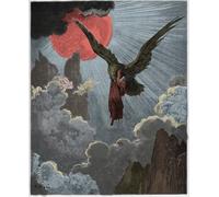 WYKUJMYTO Dipinti Famosi Stampa su Tela Astratto Mural Dipinto Dante in un sogno è portato via Illustrazione di Gustave Dore Per la Decorazione del Soggiorno 60x90cm