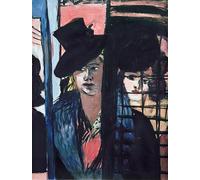 WYKUJMYTO Dipinti Famosi Stampa su Tela Astratto Mural Dipinto Due donne nella porta a vetri di Max Beckmann Per la Decorazione del Soggiorno 60x90cm
