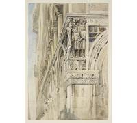 WYKUJMYTO Dipinti Famosi Stampa su Tela Astratto Mural Dipinto Facciata del Palazzo Ducale Venezia l'angolo della vite di John Ruskin Per la Decorazione del Soggiorno 60x90cm
