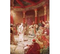 WYKUJMYTO Dipinti Famosi Stampa su Tela Astratto Mural Dipinto Gesù portato davanti a Caifa e al Concilio di William Brassey Hole Per la Decorazione del Soggiorno 60x90cm
