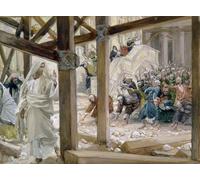 WYKUJMYTO Dipinti Famosi Stampa su Tela Astratto Mural Dipinto gli ebrei presero delle pietre per lanciargli contro di Jacques Per la Decorazione del Soggiorno 60x90cm
