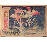 WYKUJMYTO Dipinti Famosi Stampa su Tela Astratto Mural Dipinto il drago che insegue la donna dall'Apocalisse di Angers di Nicolas Bataille Per la Decorazione del Soggiorno 60x90cm