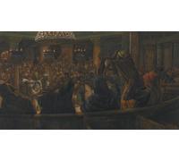 WYKUJMYTO Dipinti Famosi Stampa su Tela Astratto Mural Dipinto il manto strappato Gesù condannato a morte da Jacques Per la Decorazione del Soggiorno 60x90cm