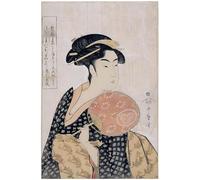 WYKUJMYTO Dipinti Famosi Stampa su Tela Astratto Mural Dipinto il piacere della conversazione di Kitagawa Utamaro Per la Decorazione del Soggiorno 60x90cm
