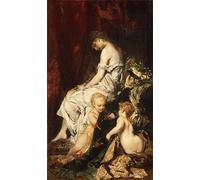 WYKUJMYTO Dipinti Famosi Stampa su Tela Astratto Mural Dipinto il sogno dopo il ballo di Hans Makart Per la Decorazione del Soggiorno 60x90cm