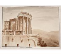 WYKUJMYTO Dipinti Famosi Stampa su Tela Astratto Mural Dipinto il Tempio della Sibilla Tiburtina di Agostino Tofanelli Per la Decorazione del Soggiorno 60x90cm