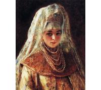 WYKUJMYTO Dipinti Famosi Stampa su Tela Astratto Mural Dipinto la figlia del boiardo di Konstantin Yegorovich Makovsky Per la Decorazione del Soggiorno 60x90cm