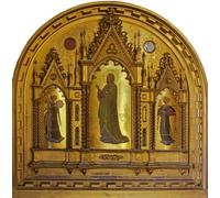WYKUJMYTO Dipinti Famosi Stampa su Tela Astratto Mural Dipinto la Vergine fiancheggiata da angeli che fanno musica di Beato Angelico Per la Decorazione del Soggiorno 60x90cm
