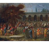 WYKUJMYTO Dipinti Famosi Stampa su Tela Astratto Mural Dipinto l'ambasciatore olandese con il suo seguito ricevuto da Jean Baptiste Vanmour Per la Decorazione del Soggiorno 60x90cm