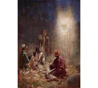 WYKUJMYTO Dipinti Famosi Stampa su Tela Astratto Mural Dipinto l'angelo del Signore appare alla Bibbia dei pastori di William Brassey Hole Per la Decorazione del Soggiorno 60x90cm