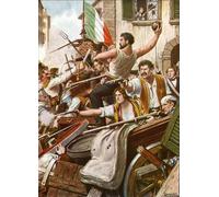 WYKUJMYTO Dipinti Famosi Stampa su Tela Astratto Mural Dipinto le Cinque Giornate di Milano Cittadini di tutte le classi sulle barricate di Tancredi Scarpelli Per la Decorazione del Soggiorno 60x90cm