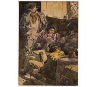 WYKUJMYTO Dipinti Famosi Stampa su Tela Astratto Mural Dipinto per illustrare le passioni ubriachezza di Richard Dadd Per la Decorazione del Soggiorno 60x90cm
