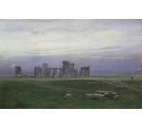 WYKUJMYTO Dipinti Famosi Stampa su Tela Astratto Mural Dipinto Stonehenge di William Trost Richards Per la Decorazione del Soggiorno 60x90cm