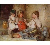 WYKUJMYTO Dipinti Famosi Stampa su Tela Astratto Mural Dipinto Studi musicali di Hermann Kaulbach Per la Decorazione del Soggiorno 60x90cm