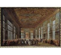 WYKUJMYTO Dipinti Famosi Stampa su Tela Astratto Mural Dipinto the Doge of Alvise Iv Mocinego Offers Breakfast to Ambassadors Painting by Francesco Guardi Per la Decorazione del Soggiorno 60x90cm