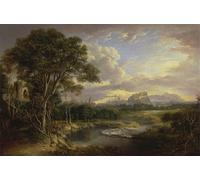 WYKUJMYTO Dipinti Famosi Stampa su Tela Astratto Mural Dipinto Veduta della città di Edimburgo di Alexander Nasmyth Per la Decorazione del Soggiorno 60x90cm