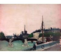 WYKUJMYTO Dipinti Famosi Stampa su Tela Astratto Mural Dipinto Veduta dell'isola di Saint Louis presa da Quai Henri Iv di Henri Rousseau Per la Decorazione del Soggiorno 60x90cm