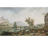WYKUJMYTO Dipinti Famosi Stampe Artistiche su Tela Olio Dipinto su Tela Ai margini di una fiera di Claude Vernet Per la Decorazione della Camera da Letto 60x90cm